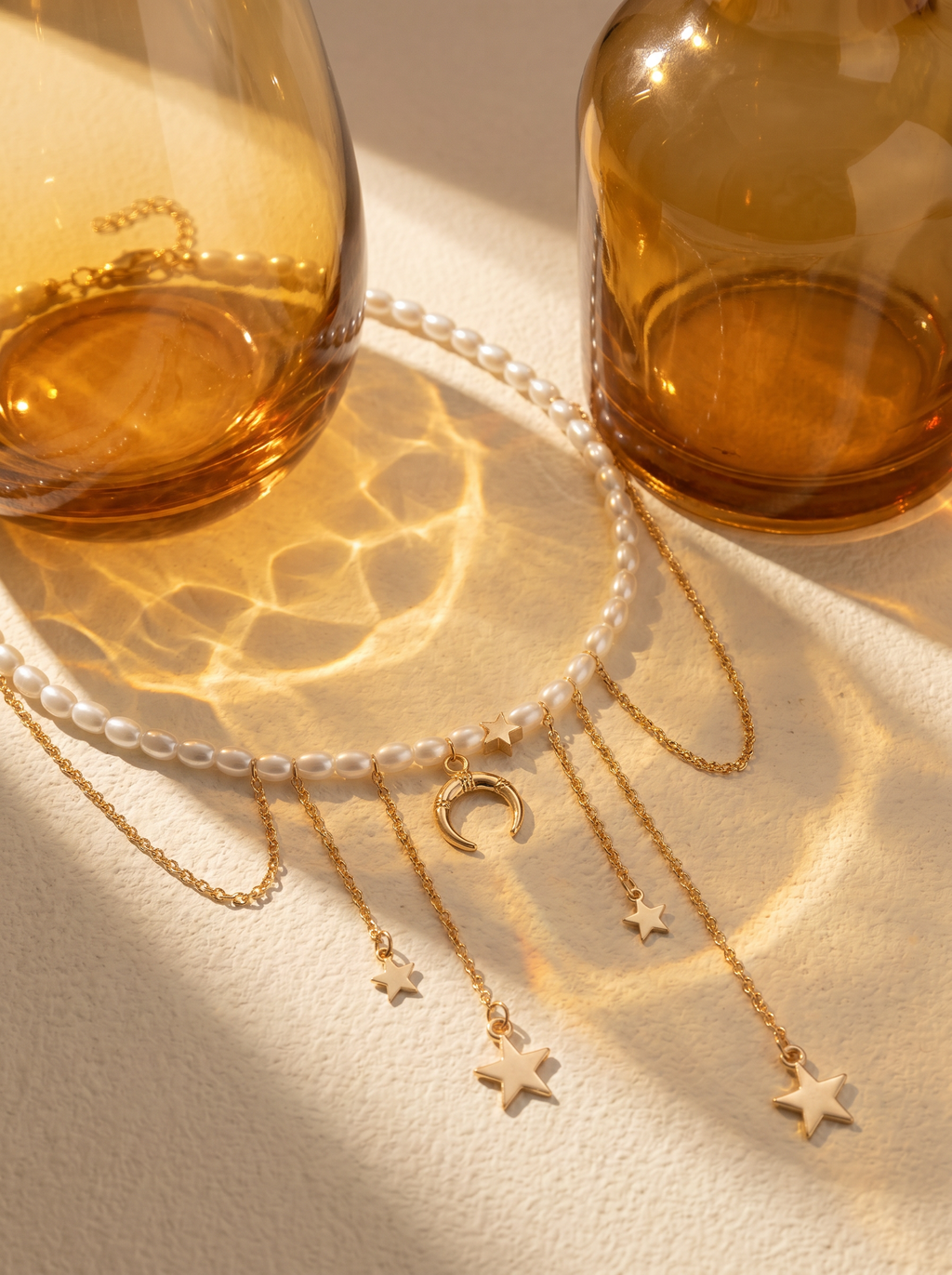 Lyra — Star Moon Pearl Choker
