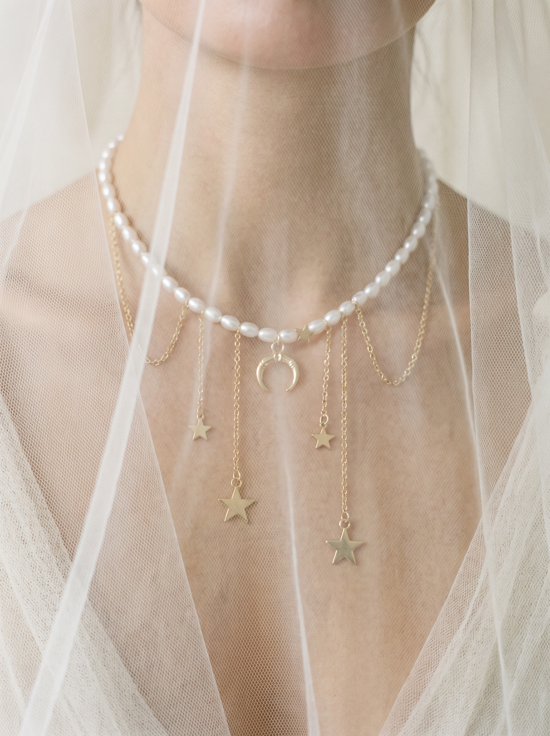 Lyra — Star Moon Pearl Choker
