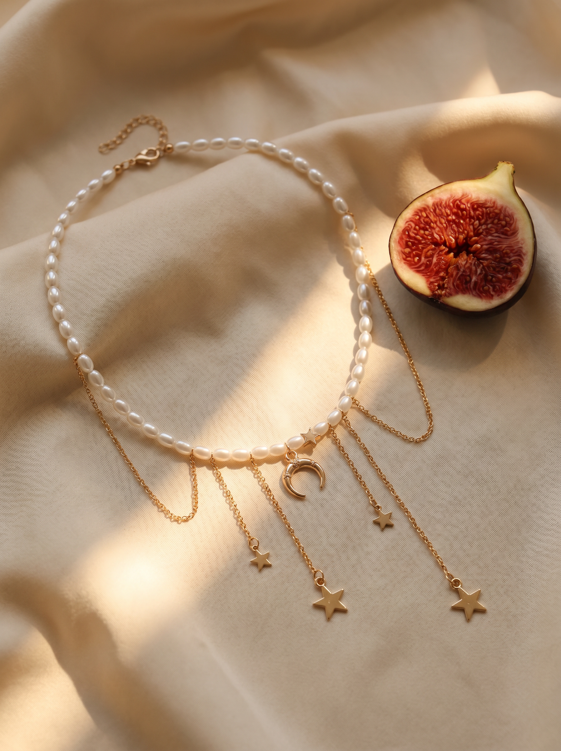 Lyra — Star Moon Pearl Choker