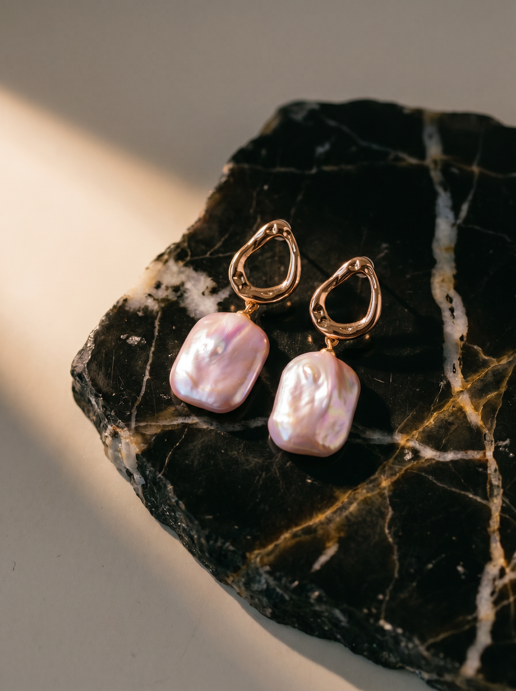 Nacre — 14K Baroque Pearl Drop Earrings