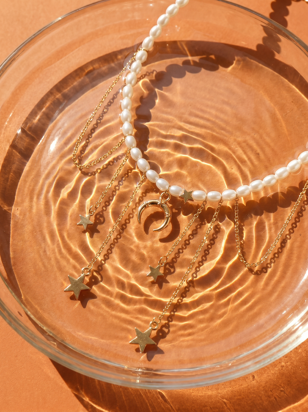 Lyra — Star Moon Pearl Choker