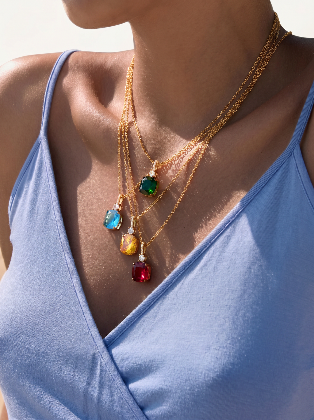 Prisma — 18K Coloured Zirconia Pendant Necklace