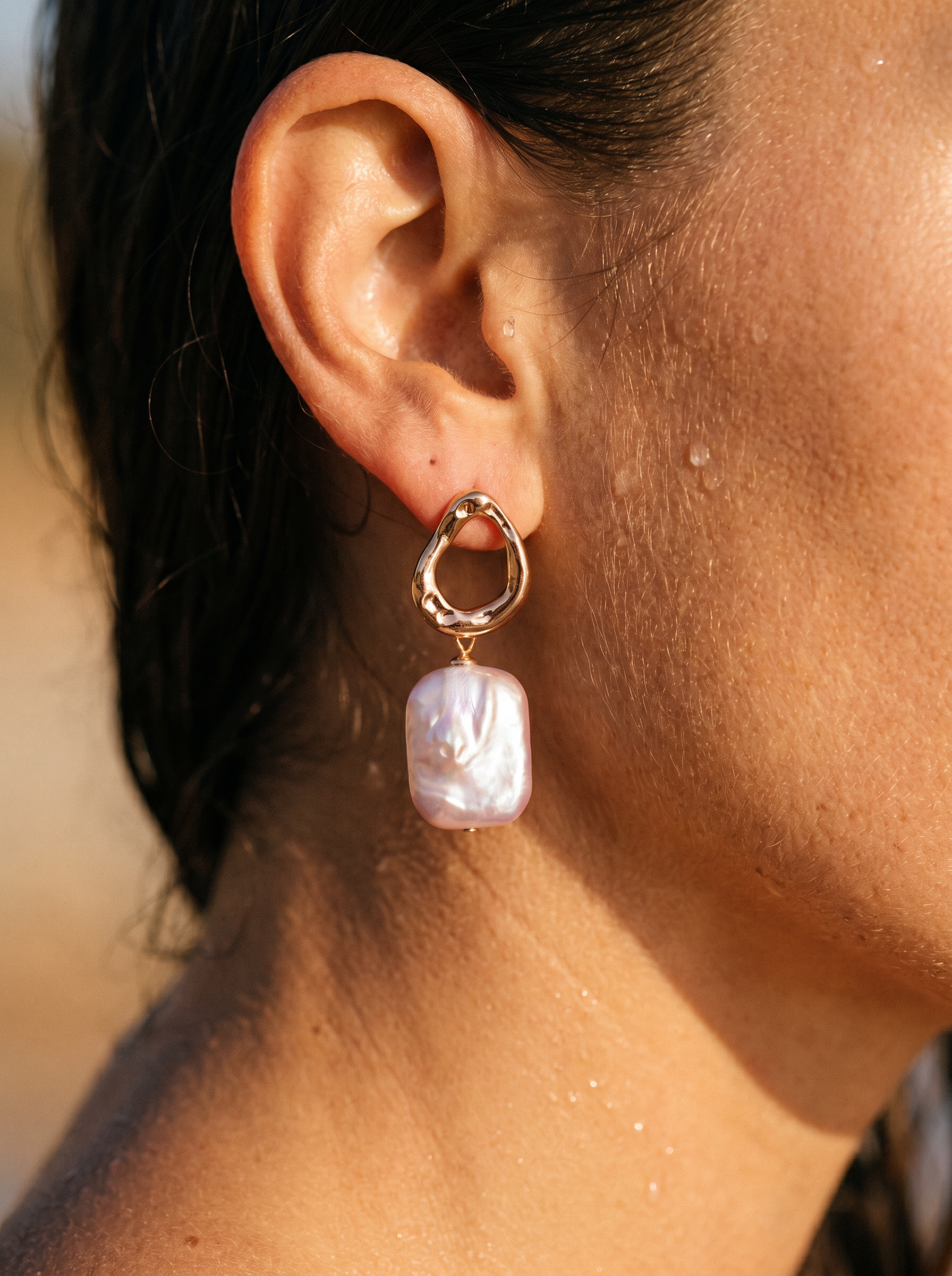 Nacre — 14K Baroque Pearl Drop Earrings