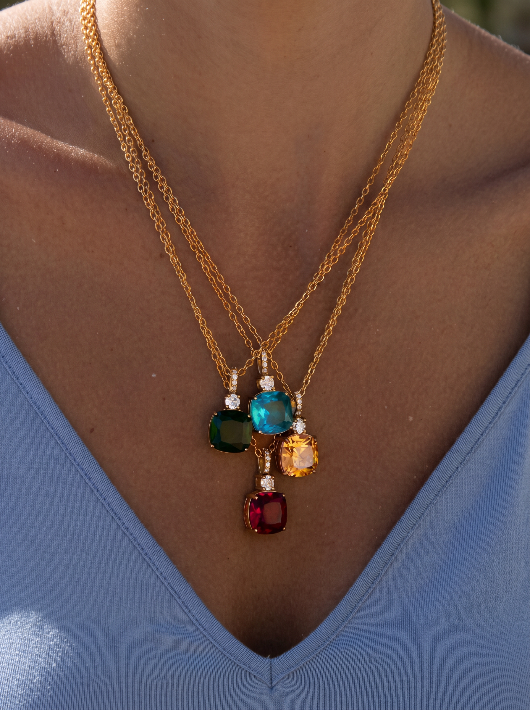 Prisma — 18K Coloured Zirconia Pendant Necklace
