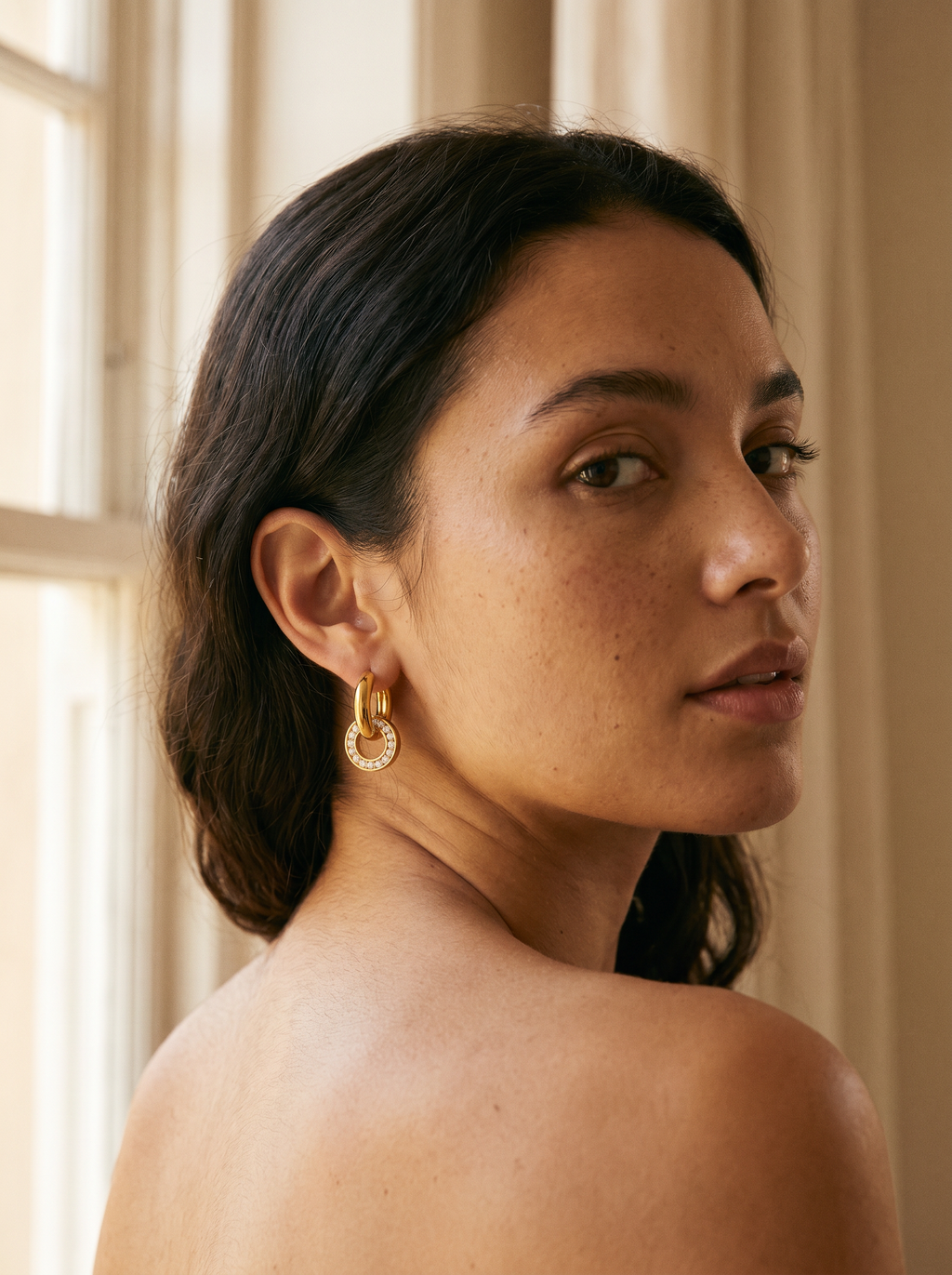 Éclat — 18K Geometric Hoop Earrings