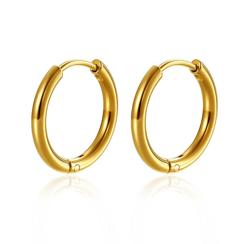 Cercle 18K huggie hoop earrings silver detail