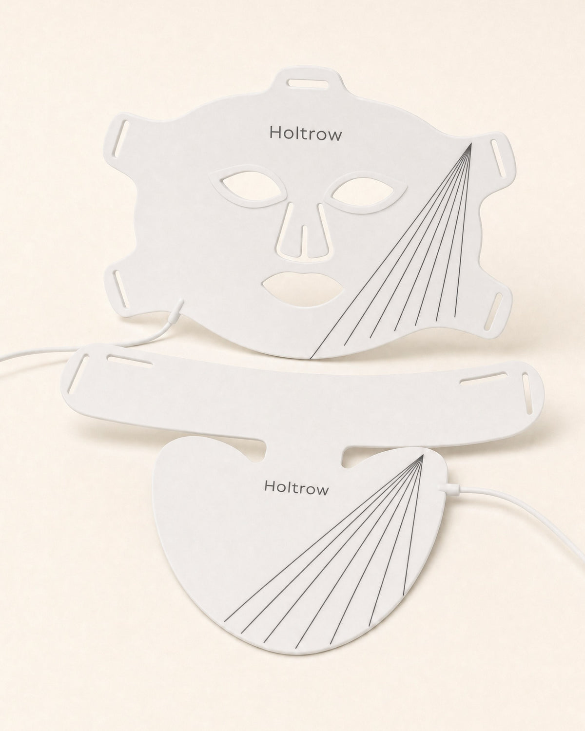 Holtrow Dawn face shield and neck piece together on a cream background