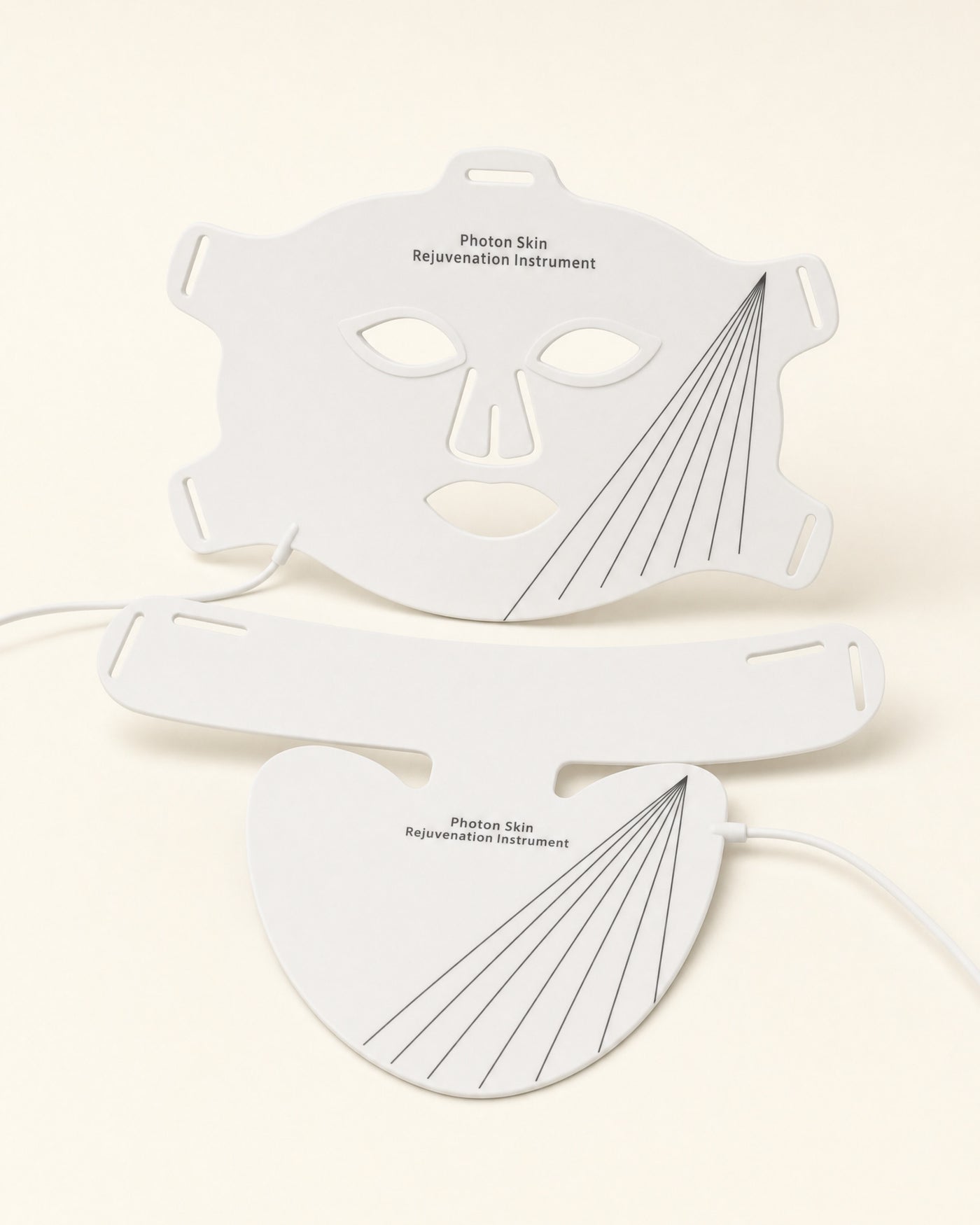 Holtrow Dawn face shield and neck piece together on a cream background