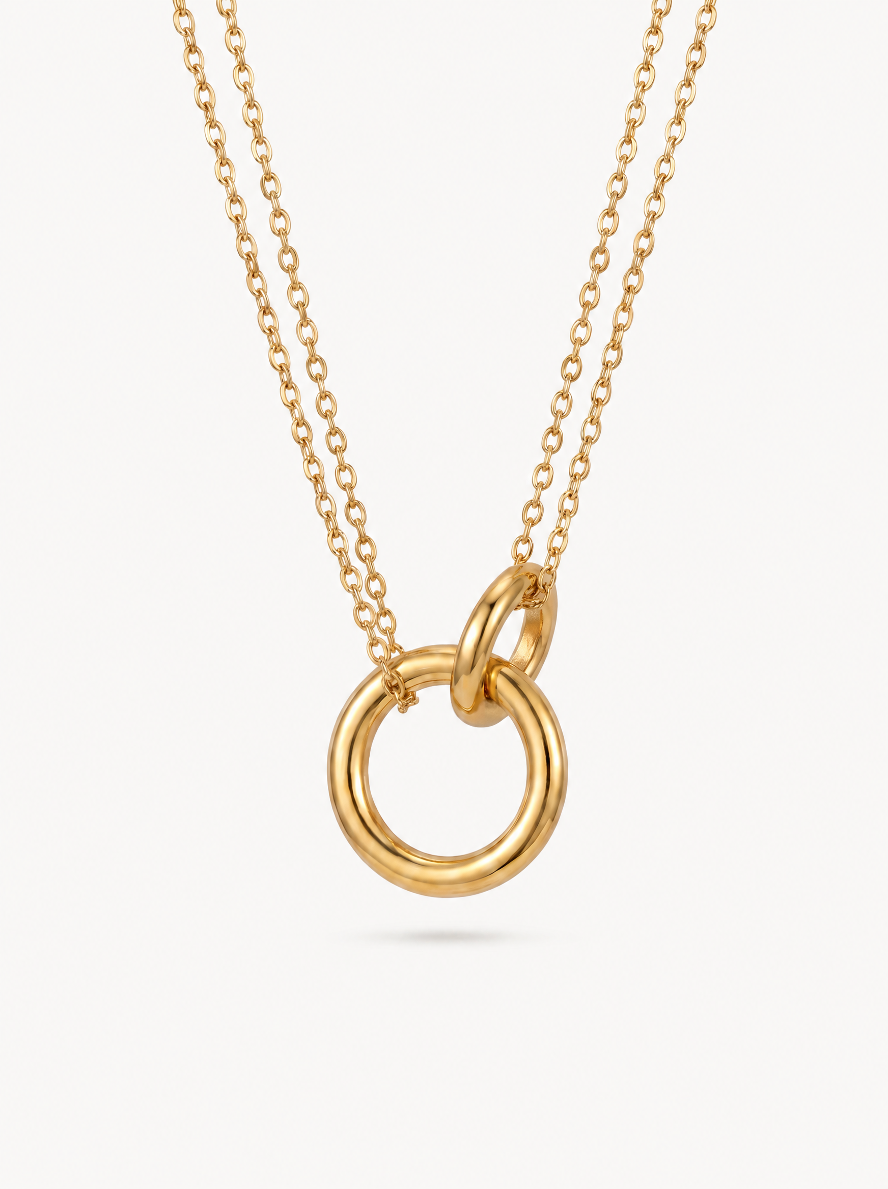 Halo 18K gold pendant necklace
