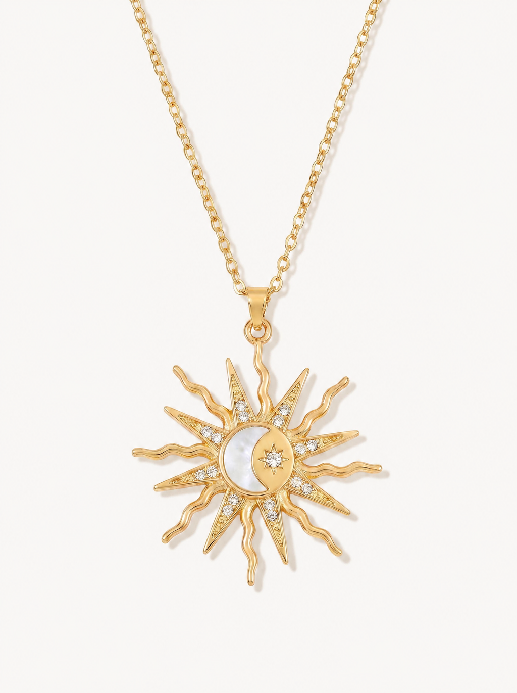 Sol celestial sun star moon pendant necklace