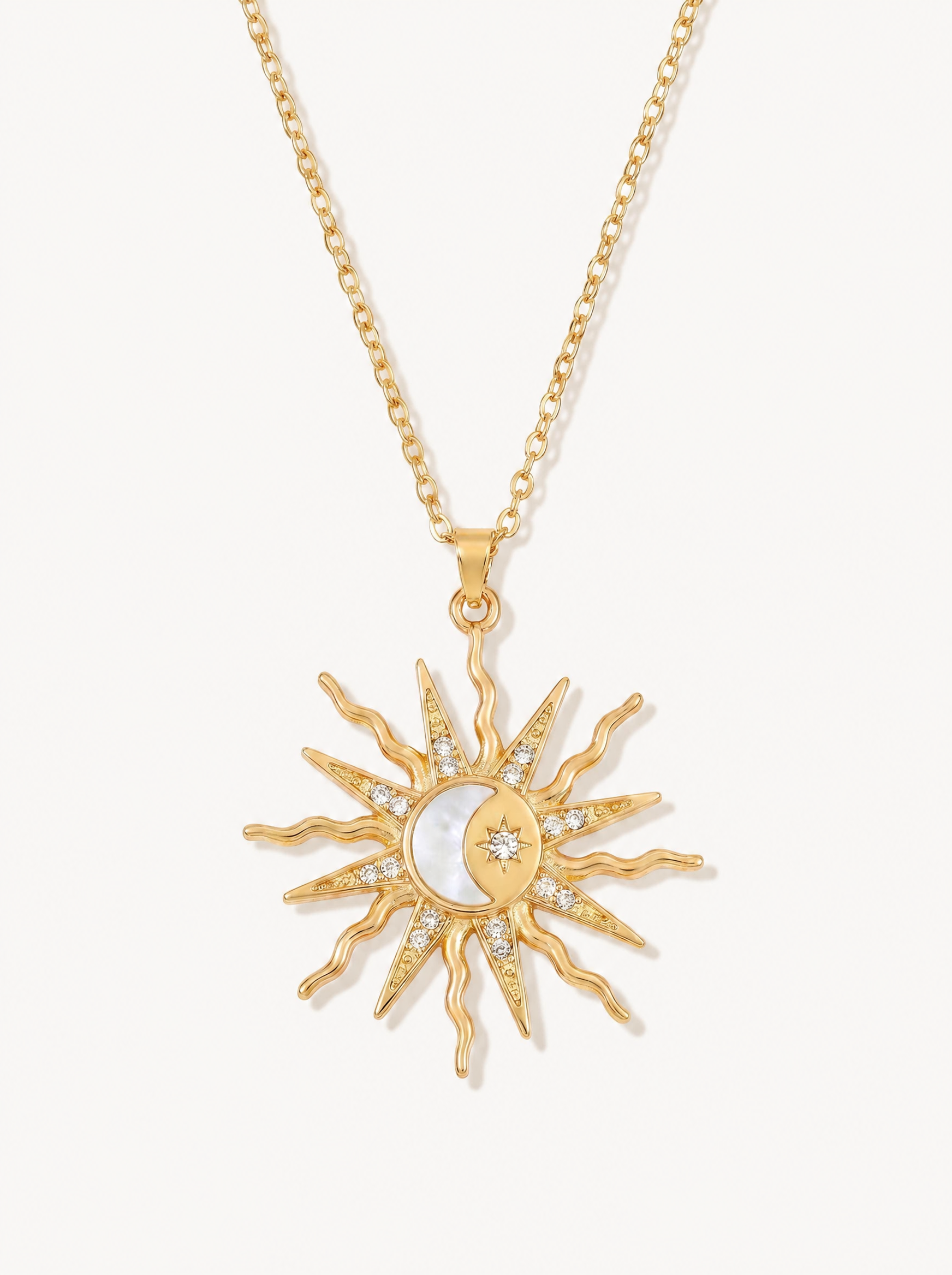 Sol celestial sun star moon pendant necklace