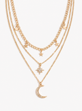 Lux moon star universe layered necklace