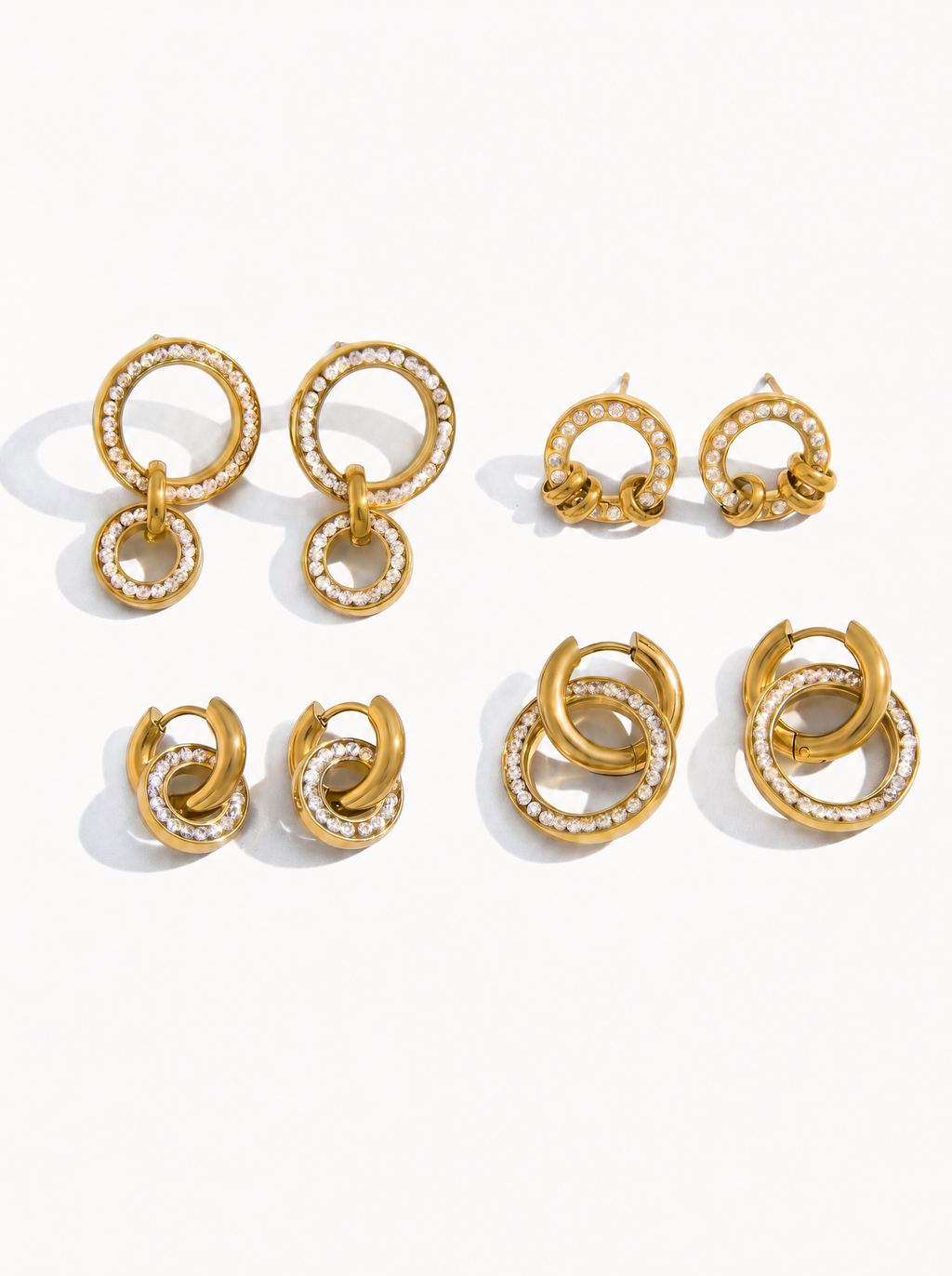 Eclat 18K geometric hoop earrings