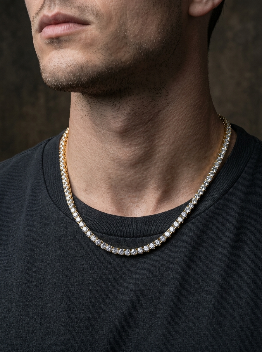 Lustre — 18K Gold CZ Tennis Necklace