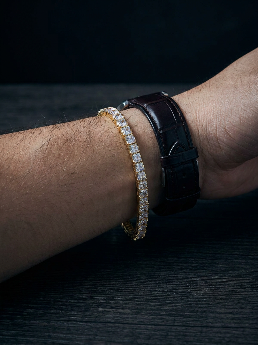 Faïence — 18K Gold Pavé Tennis Bracelet