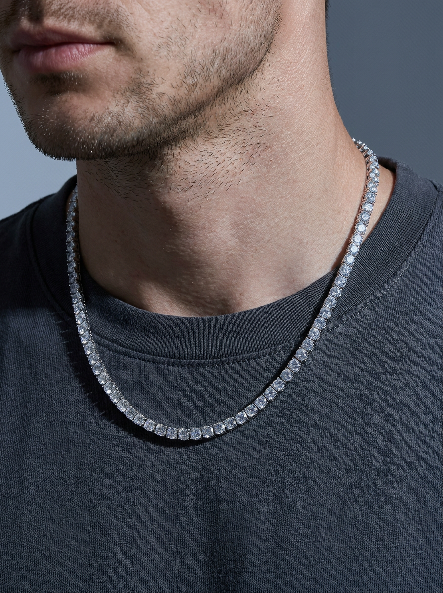 Néige — 18K Pavé Tennis Necklace