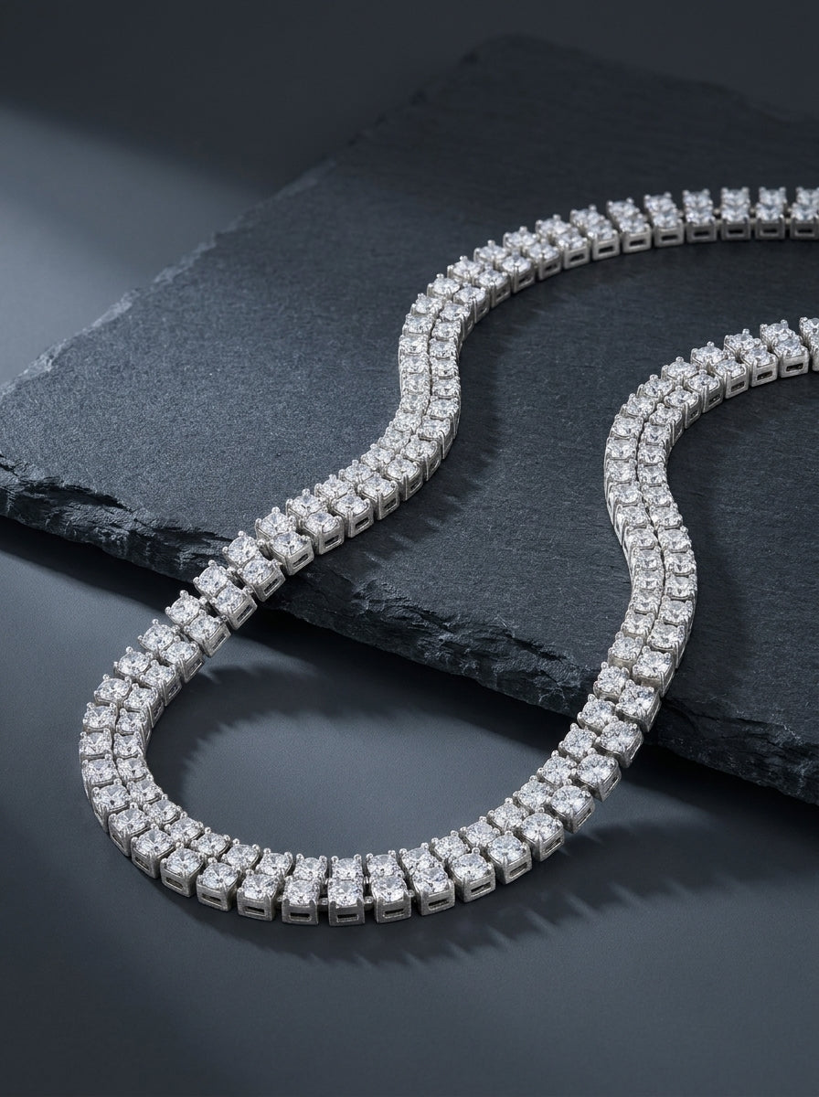 Pixel — 18K Glitch Pavé Necklace
