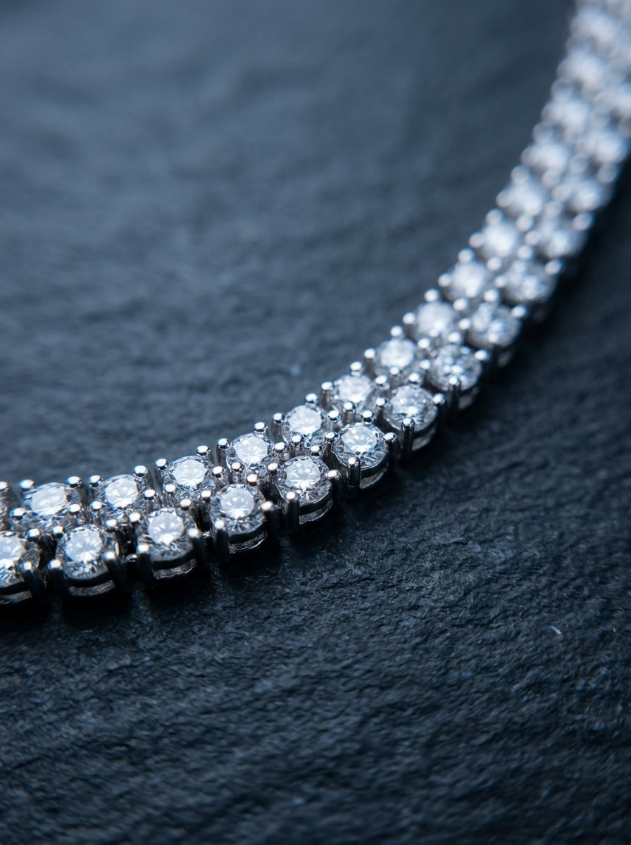 Pixel — 18K Glitch Pavé Necklace
