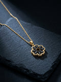 Onyx — 18K Black Clover Necklace