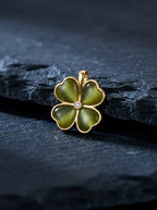 Olive — 18K Olive Clover Necklace
