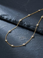 Bulle — 18K Mixed Bezel Necklace