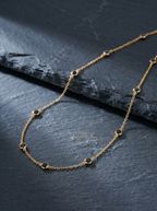 Suie — 18K Black Bezel Necklace