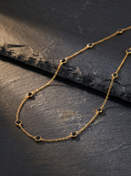 Suie — 18K Black Bezel Necklace