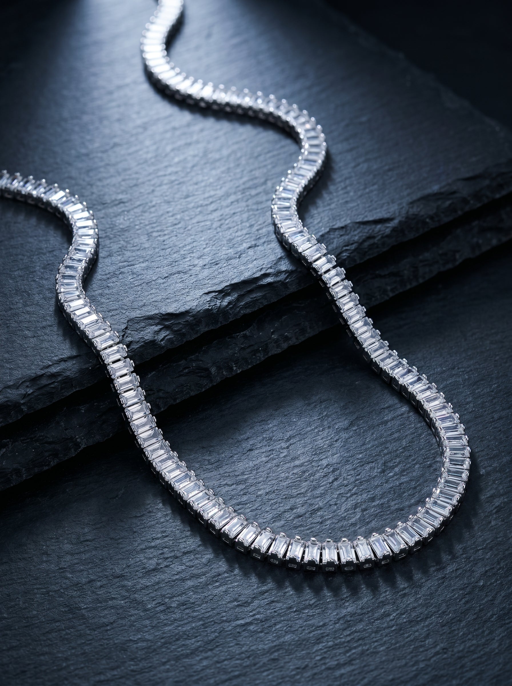 Baguette — 18K Baguette Tennis Necklace