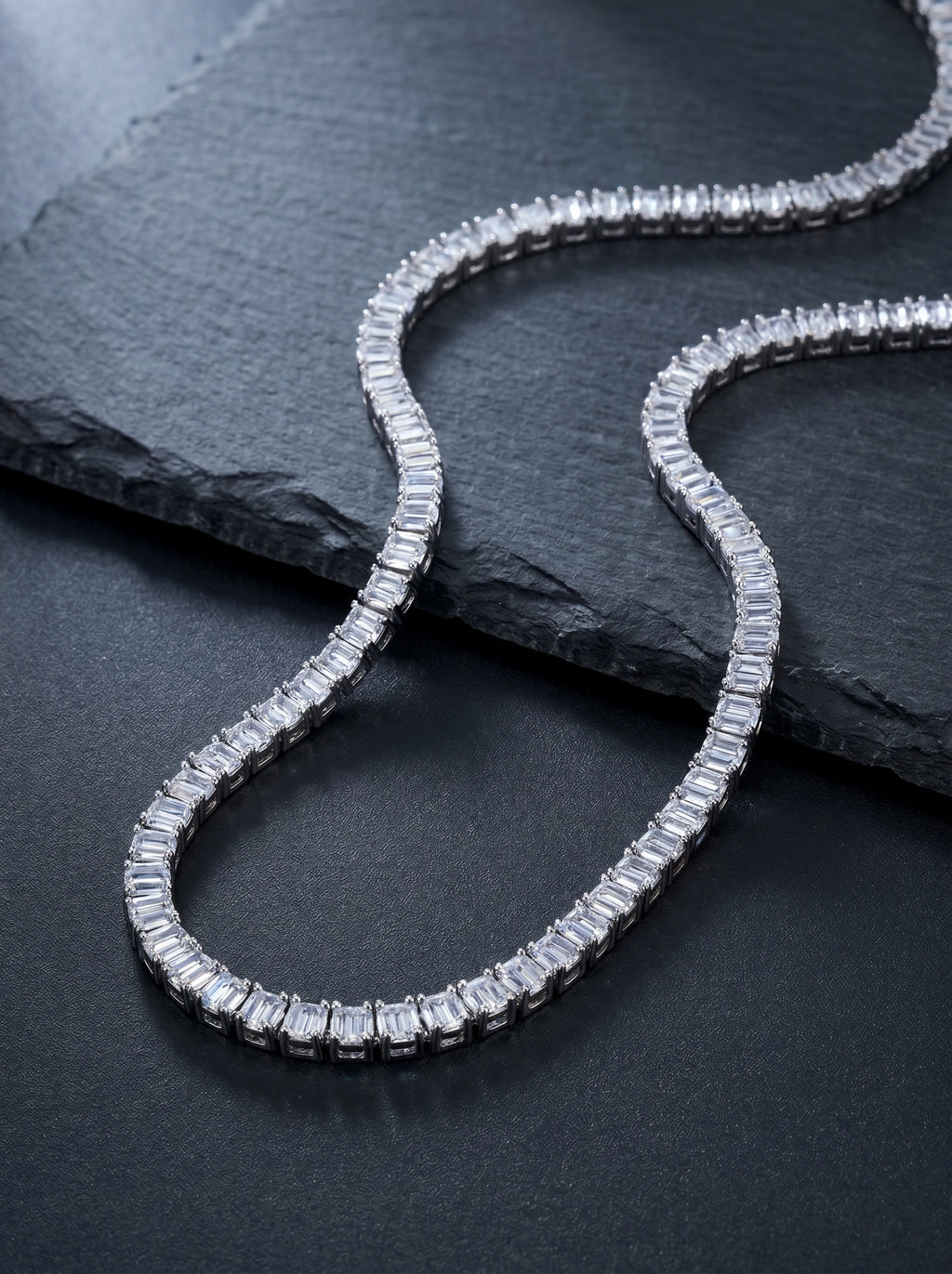Baguette — 18K Baguette Tennis Necklace
