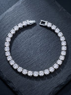 Cristal — 18K White Pavé Tennis Bracelet