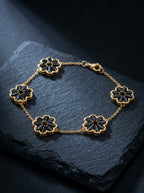 Onyx — 18K Black Clover Bracelet