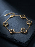 Onyx — 18K Black Clover Bracelet
