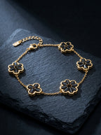 Onyx — 18K Black Clover Bracelet