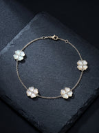 Lait — 18K White Clover Bracelet