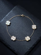 Lait — 18K White Clover Bracelet