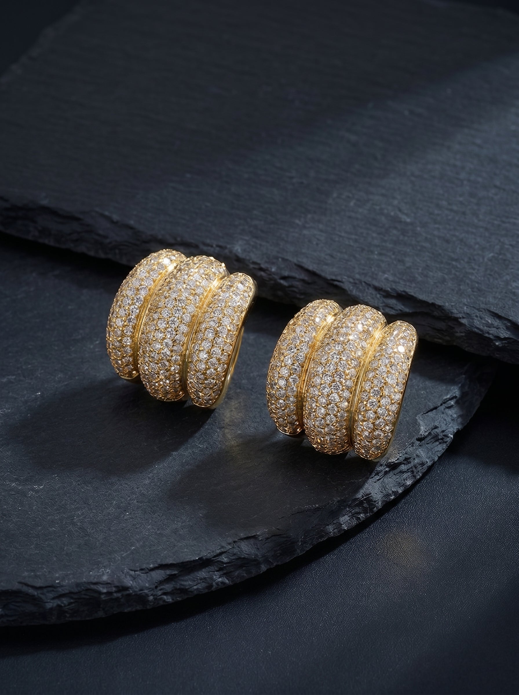 Tribu Pavé — 18K Pavé Tribal Earrings