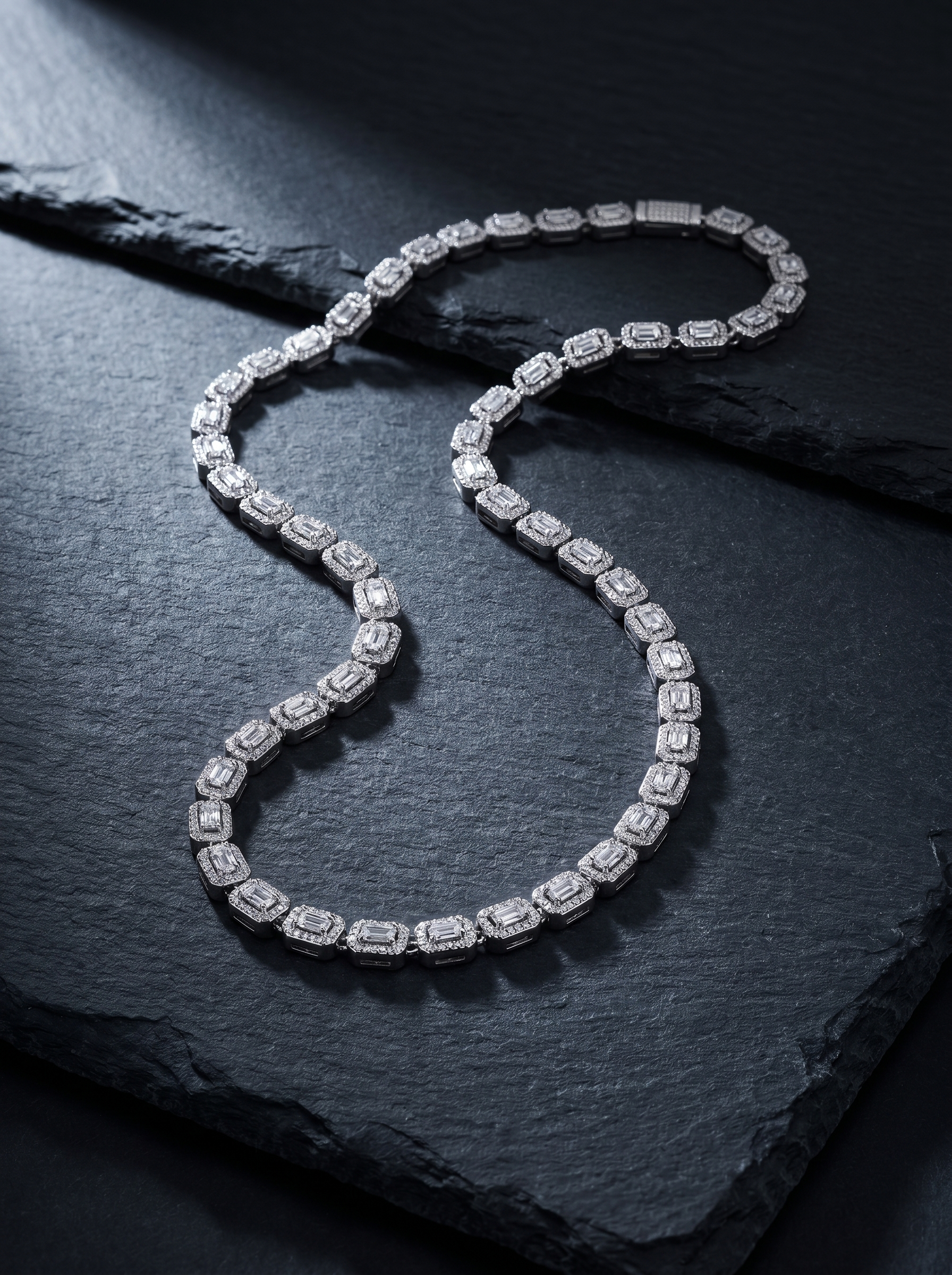 Baguette — 18K Baguette Tennis Necklace
