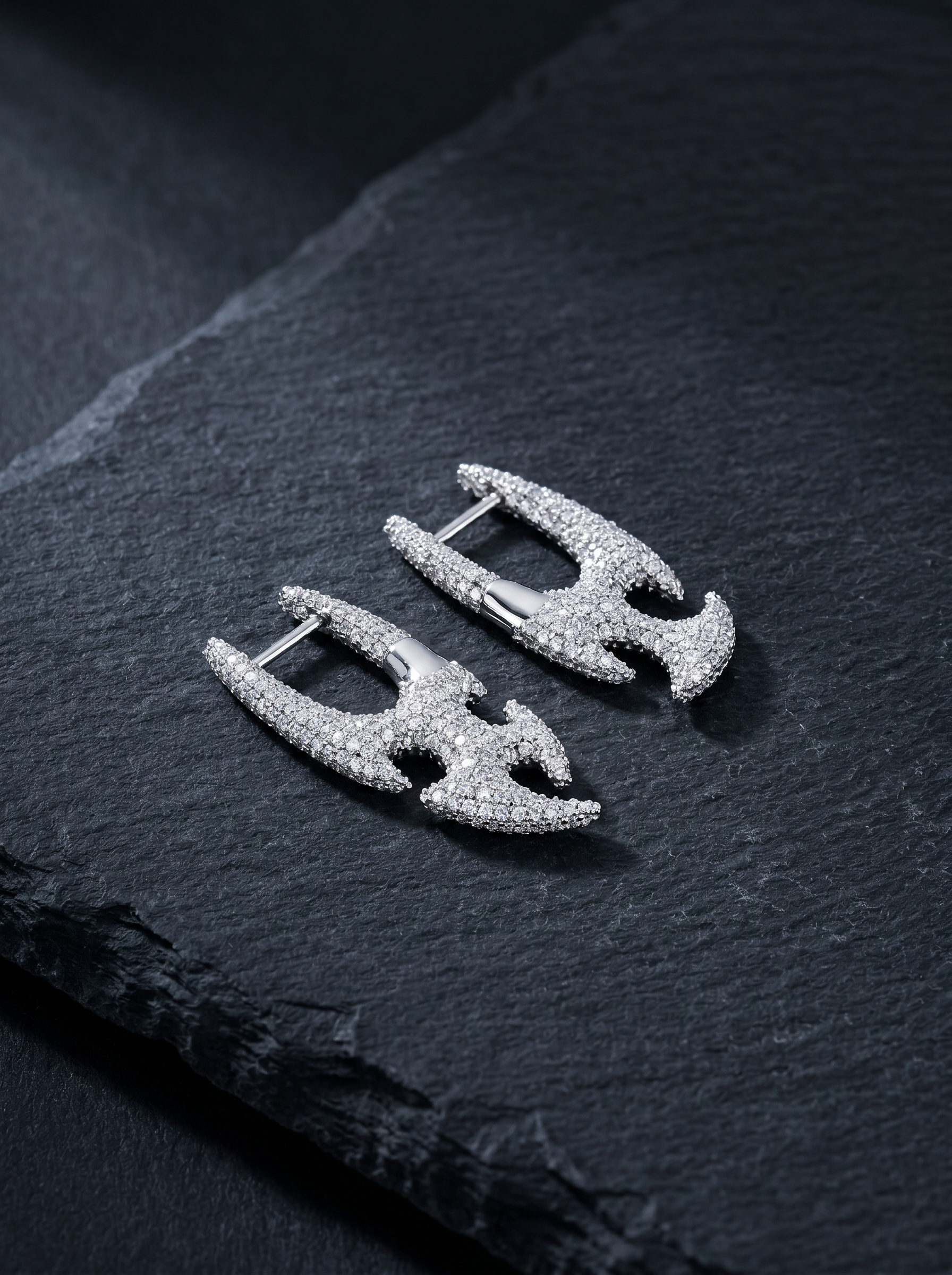 Tribu Pavé — 18K Pavé Tribal Earrings