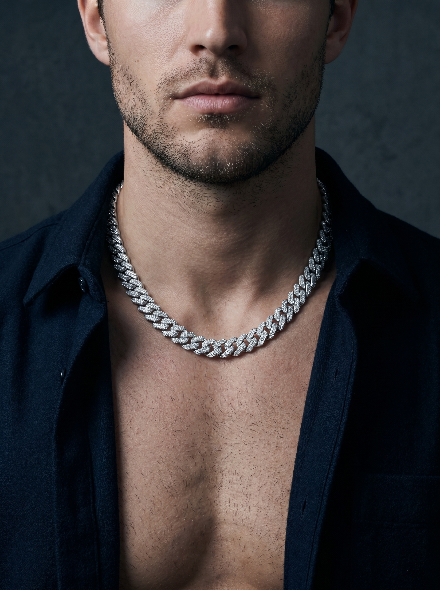 Néige — 18K White Prong Pavé Necklace