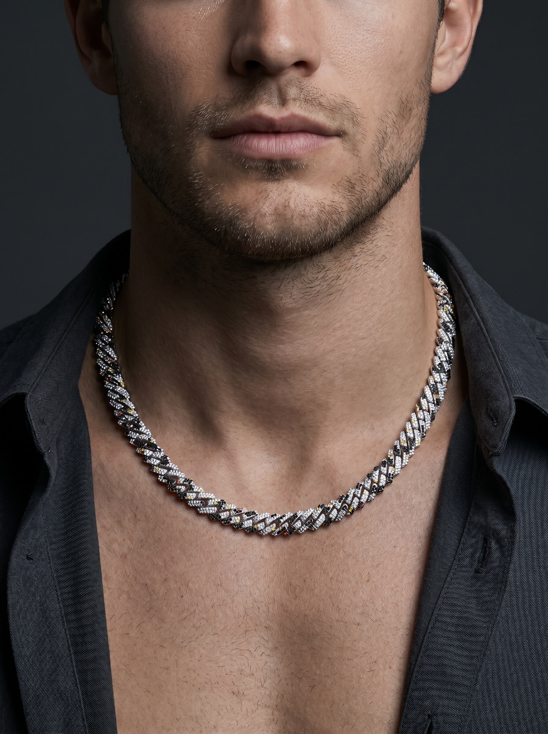 Pixel — 18K Glitch Pavé Necklace