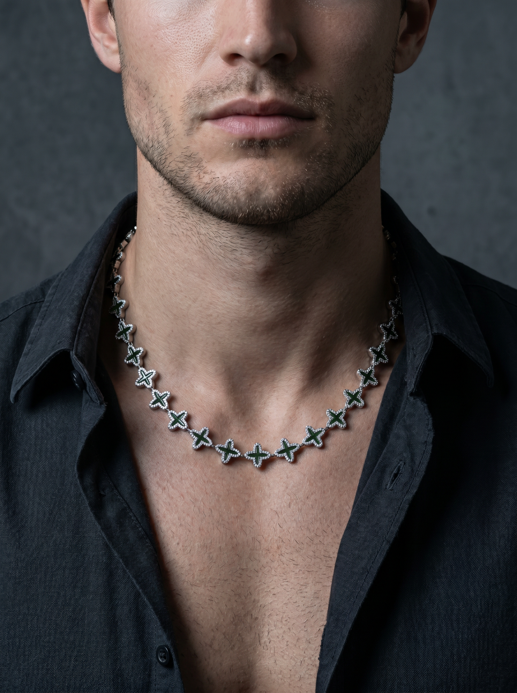 Olive — 18K Olive Clover Necklace
