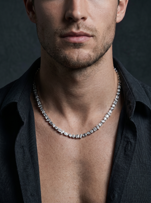 Bulle — 18K Mixed Bezel Necklace