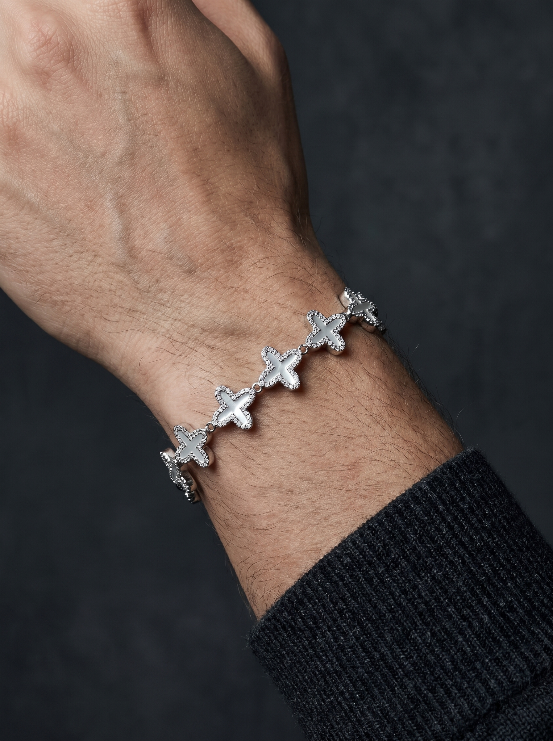 Lait — 18K White Clover Bracelet