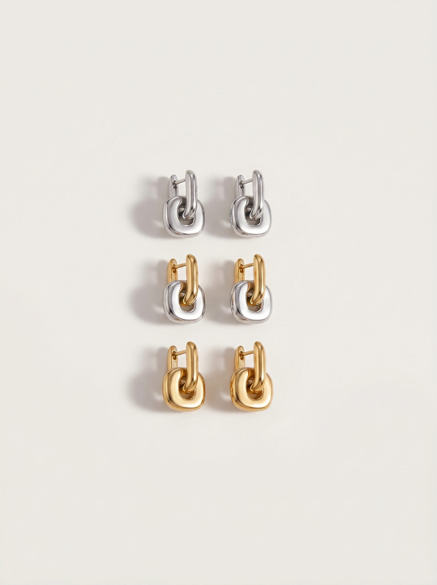 Vela — 18K Two-Tone Geometric Earrings